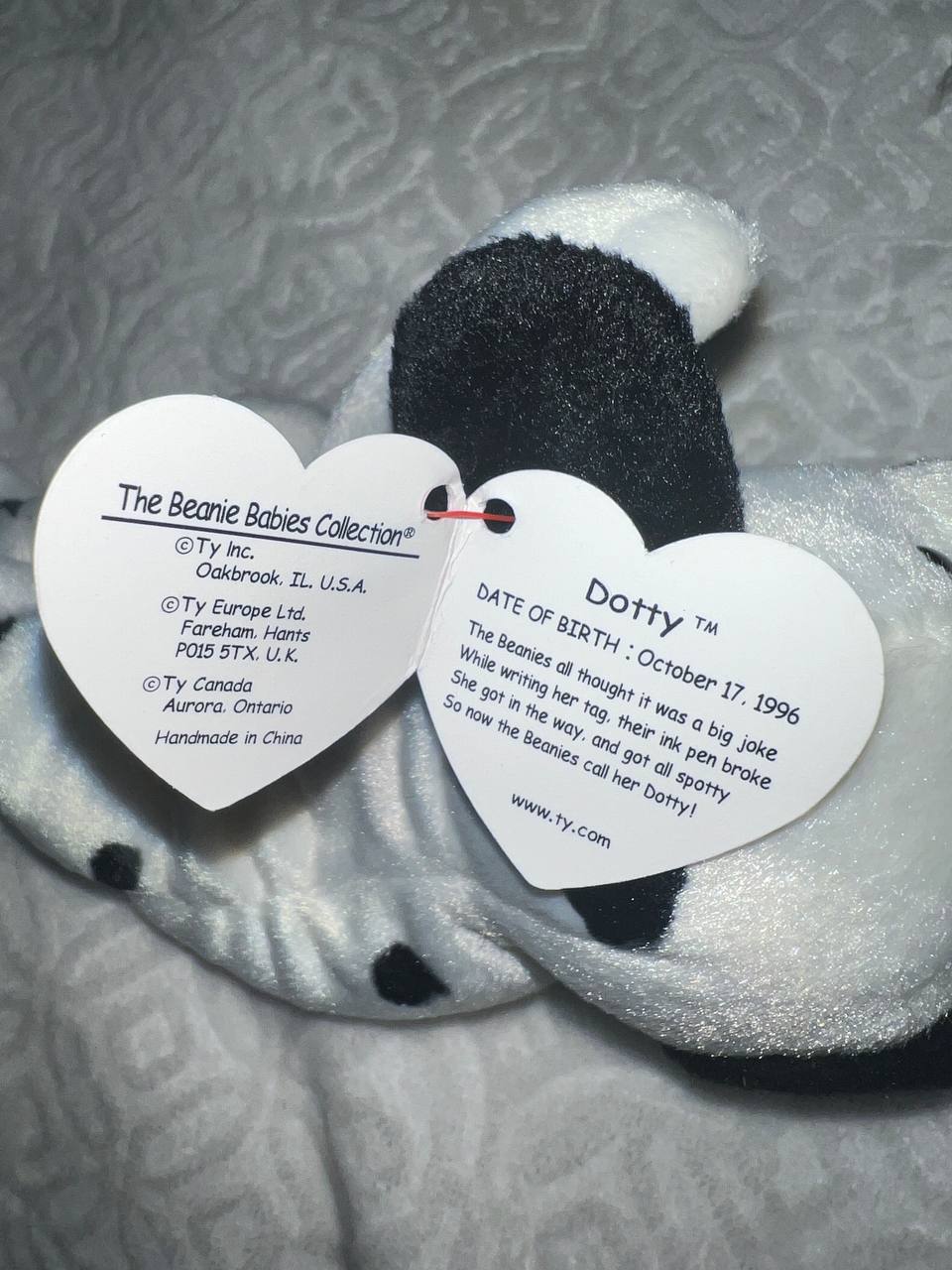 *RARE* MINT Dotty 1996 Beanie Baby With Tag in Pristine Condition