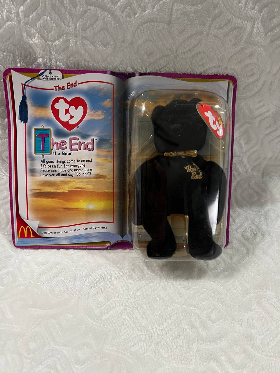 *RARE* MINT The End Bear Beanie Baby With Tag in Pristine Condition