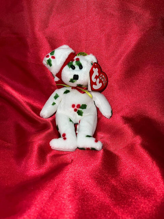 *RARE* MINT 1998 Holiday Bear Beanie Baby With Tag